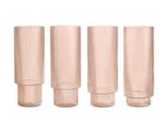 Ripple Long Drink Glasses Set of 4, blush