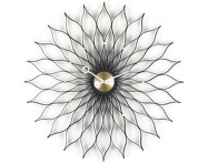 Sunflower Clock, black ash/brass