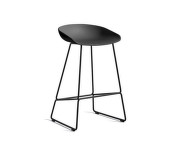 AAS 38 Bar Stool Low Black Steel, black