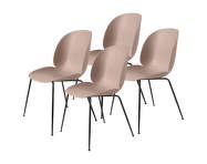 Beetle Chair, Set of 4, black matt / sweet pink