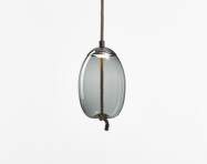 Knot Small Uovo PC1036 Pendant Lamp, smoke grey / black chrome