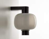 Bonbori Wall Down PC1280 Lamp, triplex opal / black matte