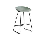 AAS 38 Bar Stool Low Black Steel, fall green