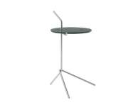 Halten SH9 Side Table, polished stainless steel / Verde Guatemala Marble