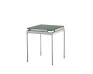 Sett LN11 Side Table, dark chrome  / Verde Guatemala marble