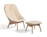 Uchiwa Quilt Armchair & Ottoman, Lacquered Oak / Flamiber Sand J7 / Remix 233