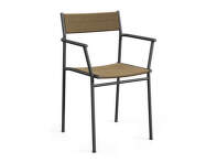 Vev Dining Chair with Armrest, black