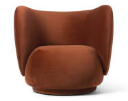 Rico Lounge Chair Swivel, Rich Velvet rust