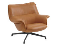 Doze Lounge Chair Low Swivel, Refine Leather Cognac / anthracite black