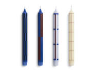 Pattern Candle set of 4, blue and silver
