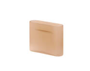 Ridge Vase H16, light orange frosted glass