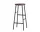 Cornet Bar Stool High Black Steel, smoked oiled oak