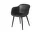 Fiber Armchair Wood Base, black leather