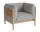 Dive Armchair White Oak, Ascot light grey / cognac leather