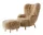Petra VB3 Lounge Chair and Pouf ATD1, oak/sheepskin Honey