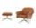 Bascule Lounge Chair Lowback & Ottoman, Hola / blush pink / terracotta
