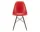 Eames Fiberglass Side Chair DSW, red/dark maple