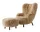 Petra VB3 Lounge Chair and Pouf ATD1, walnut/sheepskin Honey