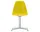 Eames Plastic Side Chair DSL, mustard / polished aluminum