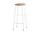 Cornet Bar Stool High Cream White Steel, oiled oak