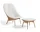 Uchiwa Quilt Armchair & Ottoman, lacquered oak / Mode 009 / Sense Nougat