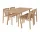 Patio Outdoor Dining set with 4 chairs, untreated solid teak