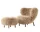 Little Petra VB1 Lounge Chair and pouf ATD1, oak/sheepskin Honey