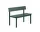Linear Steel Bench w. Backrest 110 cm, dark green