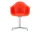 Eames Plastic Armchair DAL, poppy red / polished aluminum