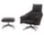 Bascule Lounge Chair Highback & Ottoman, Cento / truffle / black