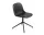 Fiber Side Chair Swivel Base, black leather