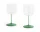 Tint Wine Glass, set of 2, clear, jade light green and jade dark green