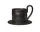 Flow Mug with Saucer, black
