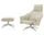 Bascule Lounge Chair Highback & Ottoman, Iroko 2 / cream