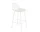 Fiber Stool 65cm with Backrest, Tube Base, natural white