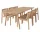 Patio Outdoor Dining set with 6 chairs, untreated solid teak