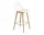 Fiber Stool 65cm with Backrest, Wood Base, natural white/oak