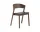 Cover Side Chair, black leather / stained dark brown