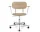 Co Task Chair with Armrest, polished aluminium/natural oak