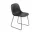 Fiber Side Chair Sled Base, black leather