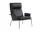 Muno Lounge Chair LN17 High Back w. Arms, black/dark chrome