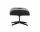 Lounge Chair Ottoman Chestnut Black, Leather Premium F66 nero