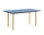 Two-Colour Dining Table 160 cm, ochre/blue