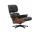 Eames Lounge Chair Santos Palisander, Leather Premium F66 nero