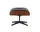 Lounge Chair Ottoman Santos Palisander, Leather Premium F66 nero