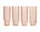 Ripple Long Drink Glasses Set of 4, blush