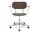 Co Task Chair with Armrest, polished aluminium/dark oak