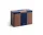 Tin Container Medium, brown and midnight blue