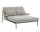 Settle Lounge Bed w. Armrest, Ribbed Weave 2/dark green