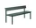 Linear Steel Bench w. Backrest 170 cm, dark green